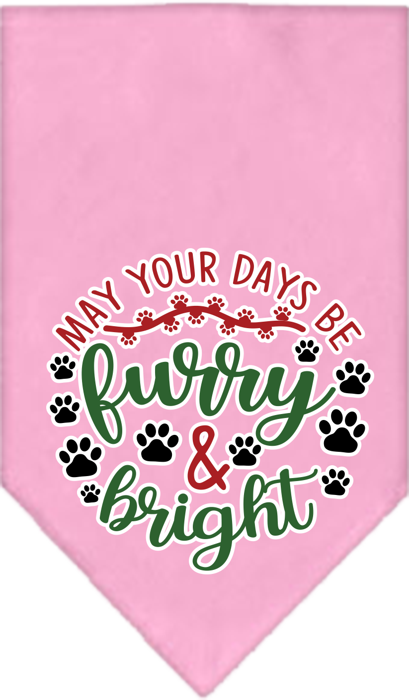Furry and Bright Screen Print Bandana Light Pink Size Large